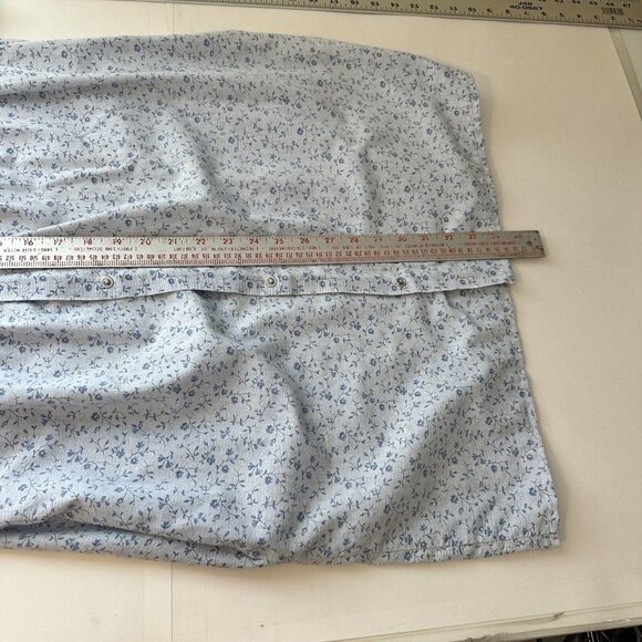 Simply Basic Blue Floral Housedress 2X Vintage Full Button Mumu Knee Length - Picture 10 of 10